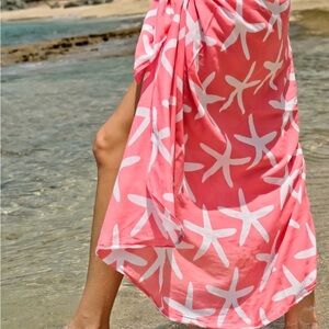 Pink Starfish Pattern Scarf